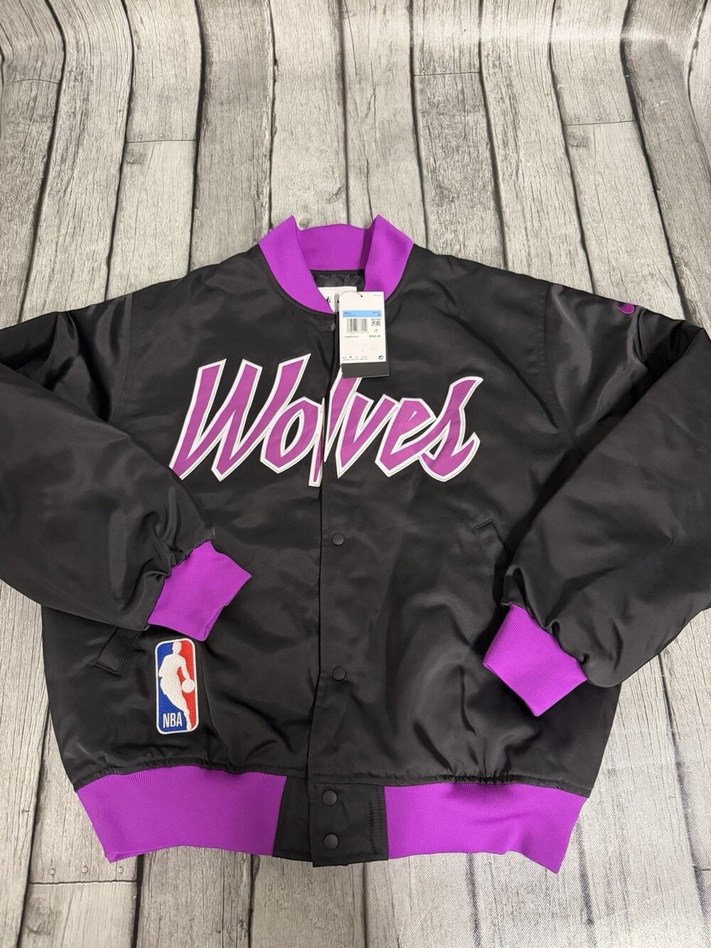 Nike Minnesota Timberwolves City Edition Remix Courtside Bomber Jacket Medium